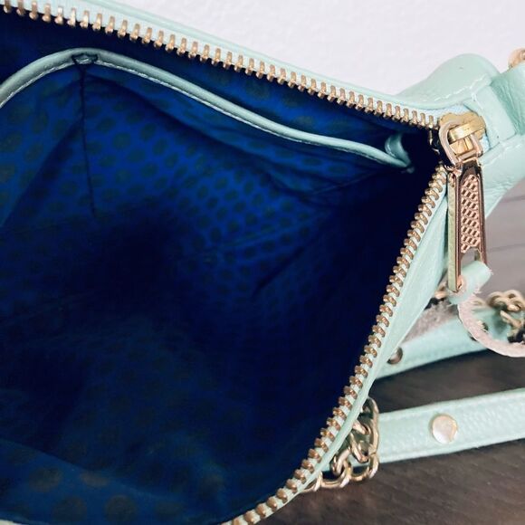 Rebecca Minkoff Gold Chain Aqua Mint Crossbody Purse Bag - Picture 10 of 16